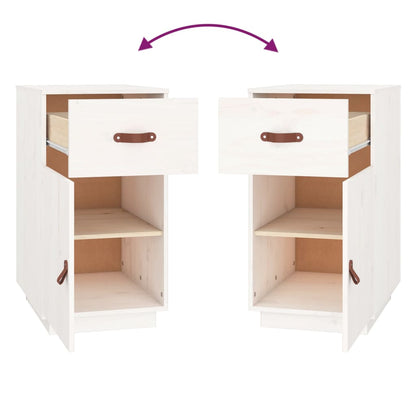 Desk Cabinet White 40x50x75 cm Solid Wood Pine