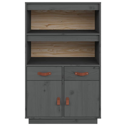 Highboard Grey 67x40x108.5 cm Solid Wood Pine