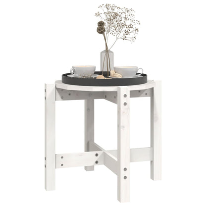 Coffee Table White Ø 52.5x45 cm Solid Wood Pine