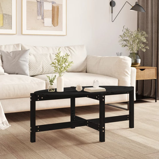 Coffee Table Black 118x63x45 cm Solid Wood Pine