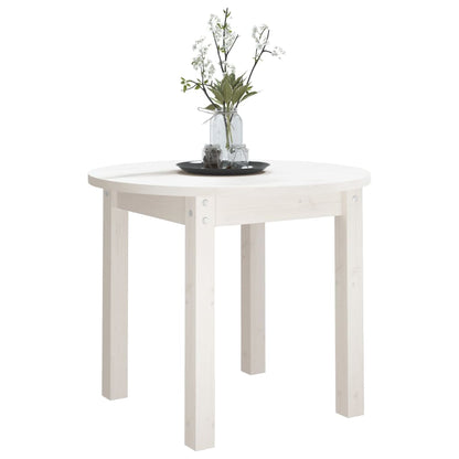 Coffee Table White Ø 55x45 cm Solid Wood Pine