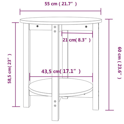 Coffee Table Grey Ø 55x60 cm Solid Wood Pine