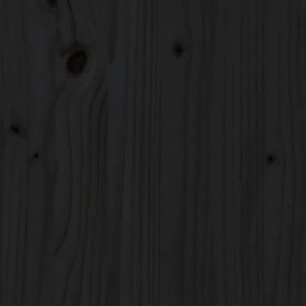 9 Piece Bar Set Black Solid Wood Pine