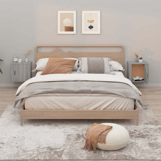 Wall-mounted Bedside Cabinets 2 pcs Grey Sonoma 50x30x47 cm