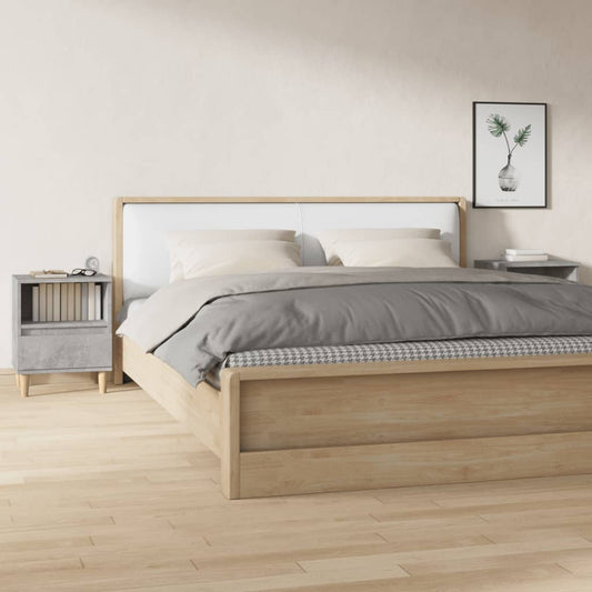 Bedside Cabinets 2 pcs Concrete Grey 40x35x50 cm