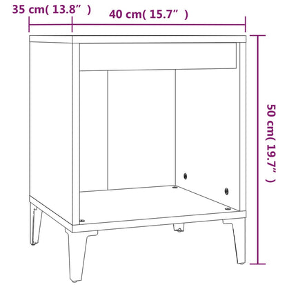 Bedside Cabinet High Gloss White 40x35x50 cm