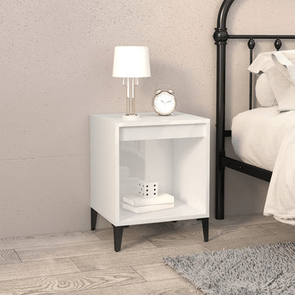 Bedside Cabinet High Gloss White 40x35x50 cm