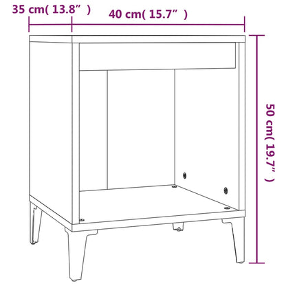 Bedside Cabinets 2 pcs Concrete Grey 40x35x50 cm