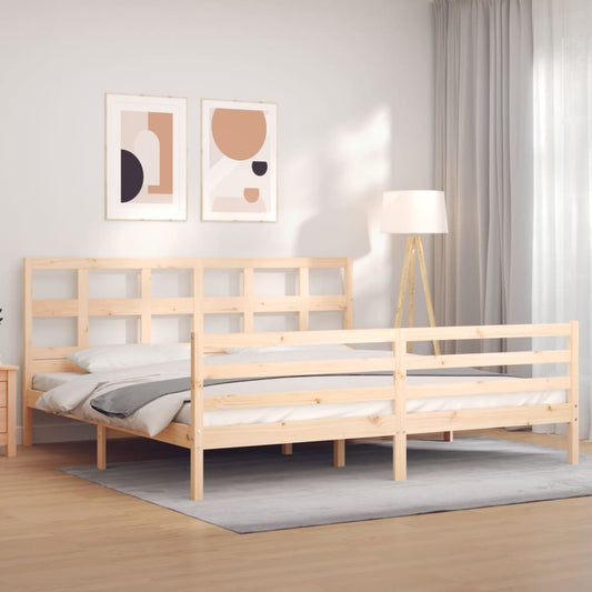 Bed Frame with Headboard Super King Size Solid Wood