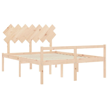 Bed Frame with Headboard King Size Solid Wood