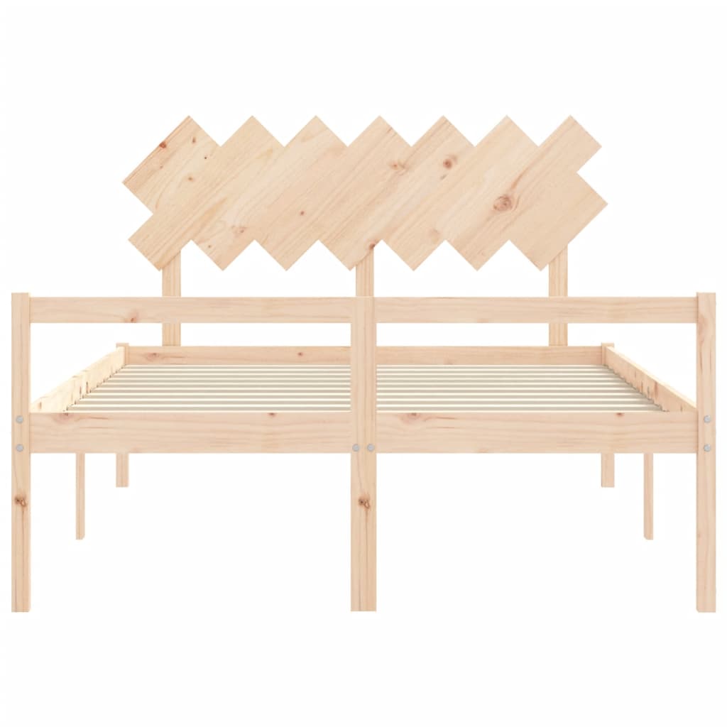 Bed Frame with Headboard King Size Solid Wood