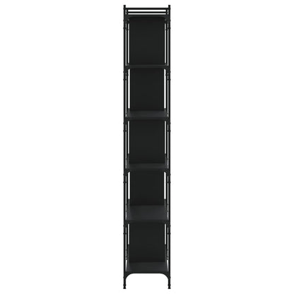 Bookcase 6-Tier Black 76x32x192 cm Engineered Wood