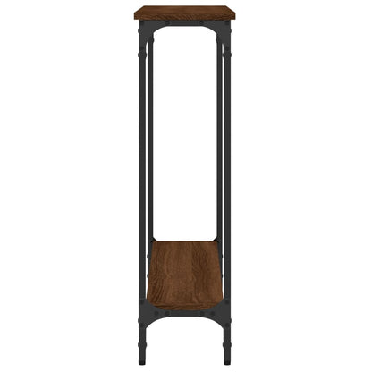 Console Table Brown Oak 75x22.5x75 cm Engineered Wood