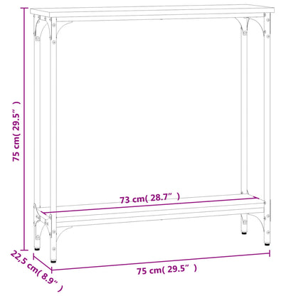 Console Table Brown Oak 75x22.5x75 cm Engineered Wood
