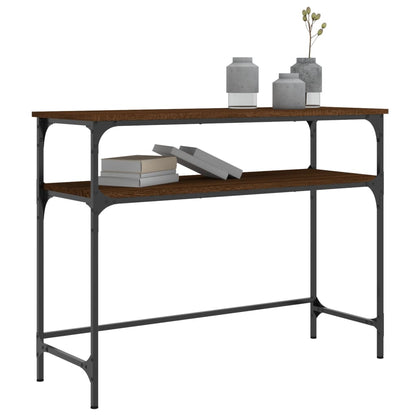 Console Table Brown Oak 100x35.5x75 cm Engineered Wood