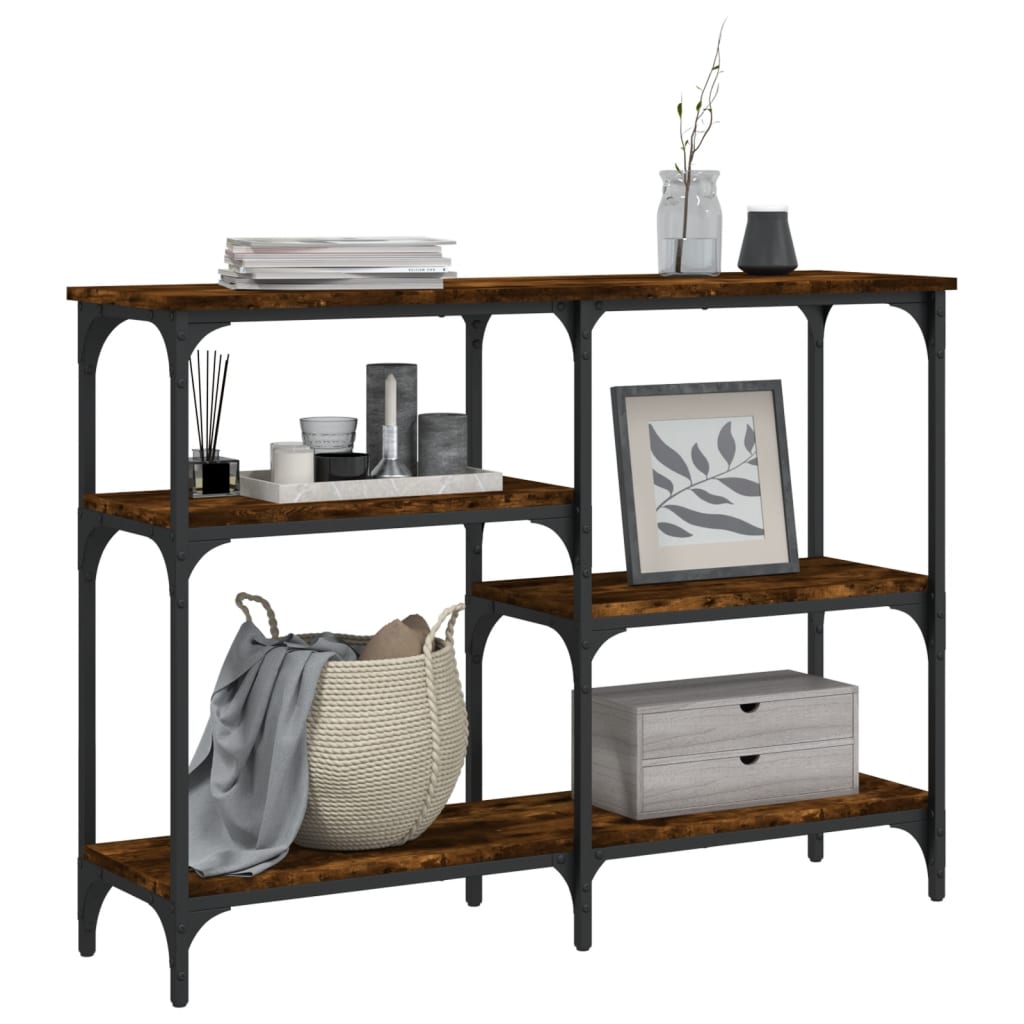 Console Table Smoked Oak 102x29x75 cm Engineered Wood