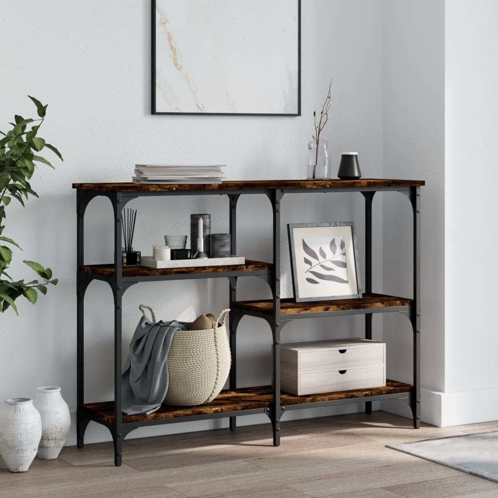 Console Table Smoked Oak 102x29x75 cm Engineered Wood