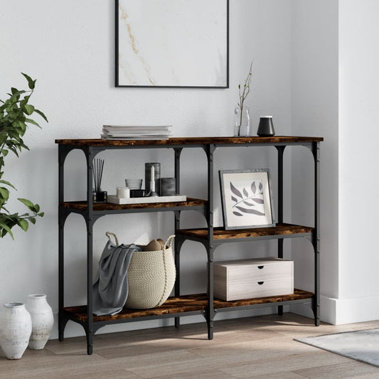 Console Table Smoked Oak 102x29x75 cm Engineered Wood