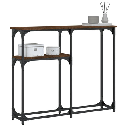 Console Table Brown Oak 90x22.5x75 cm Engineered Wood