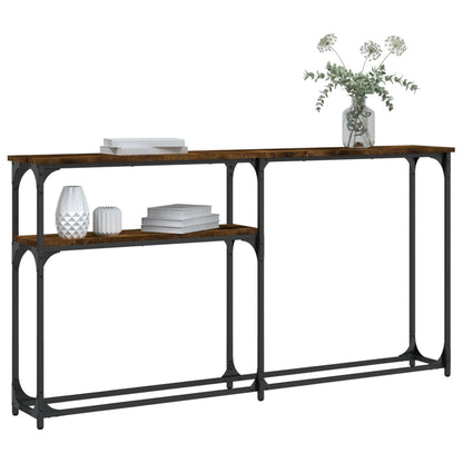 Console Table Smoked Oak 145x22.5x75 cm Engineered Wood
