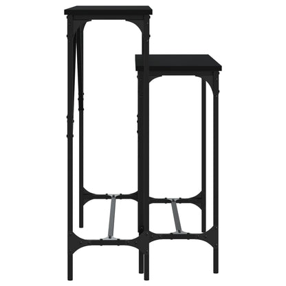 Console Tables 2 pcs Black Engineered Wood