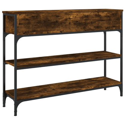 Console Table Smoked Oak 100x25x75 cm Engineered Wood