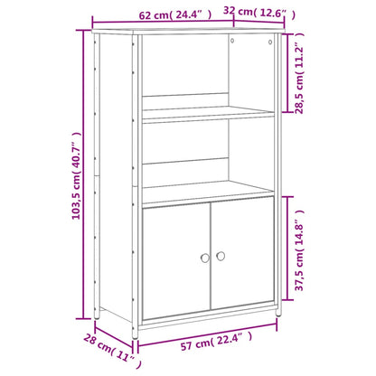 Highboard Black 62x32x103.5 cm Engineered Wood