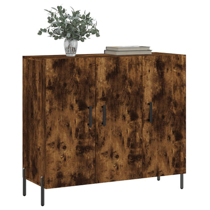Sideboard Smoked Oak 90x34x80 cm Engineered Wood