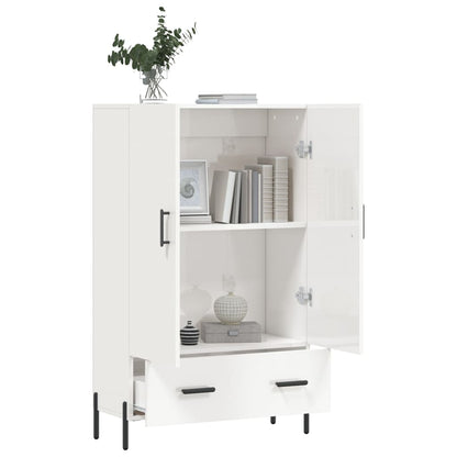 Highboard High Gloss White 69.5x31x115 cm Engineered Wood