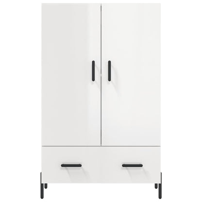 Highboard High Gloss White 69.5x31x115 cm Engineered Wood