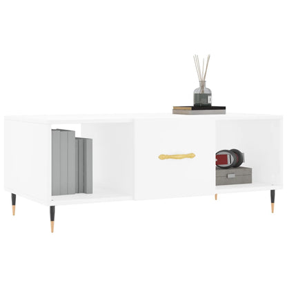 Coffee Table White 102x50x40 cm Engineered Wood