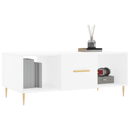 Coffee Table White 102x50x40 cm Engineered Wood