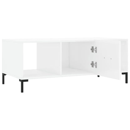 Coffee Table High Gloss White 102x50x40 cm Engineered Wood