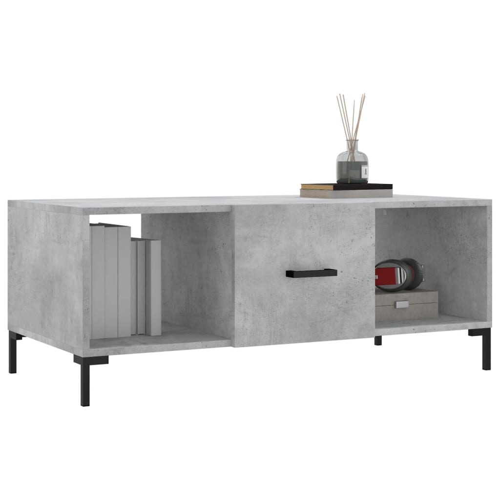 Coffee Table Concrete Grey 102x50x40 cm Engineered Wood