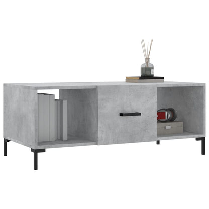 Coffee Table Concrete Grey 102x50x40 cm Engineered Wood