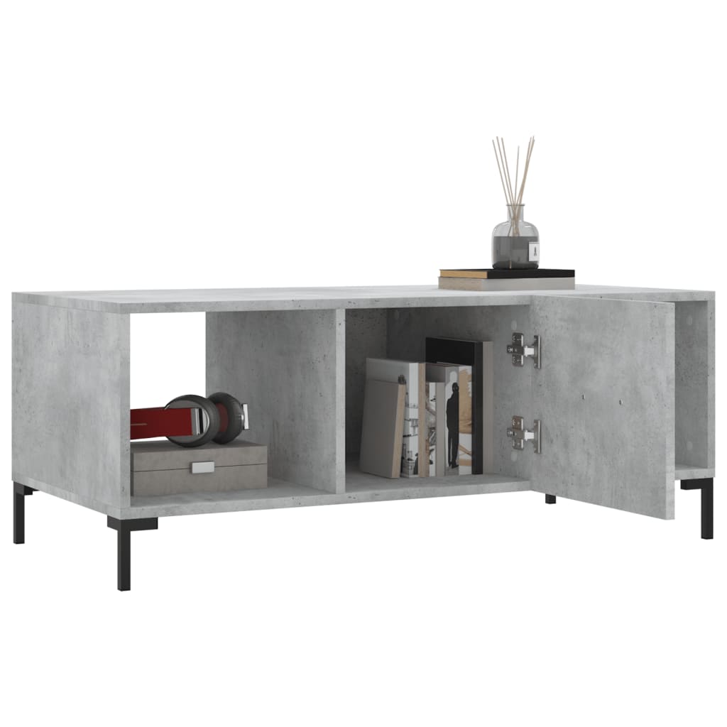 Coffee Table Concrete Grey 102x50x40 cm Engineered Wood