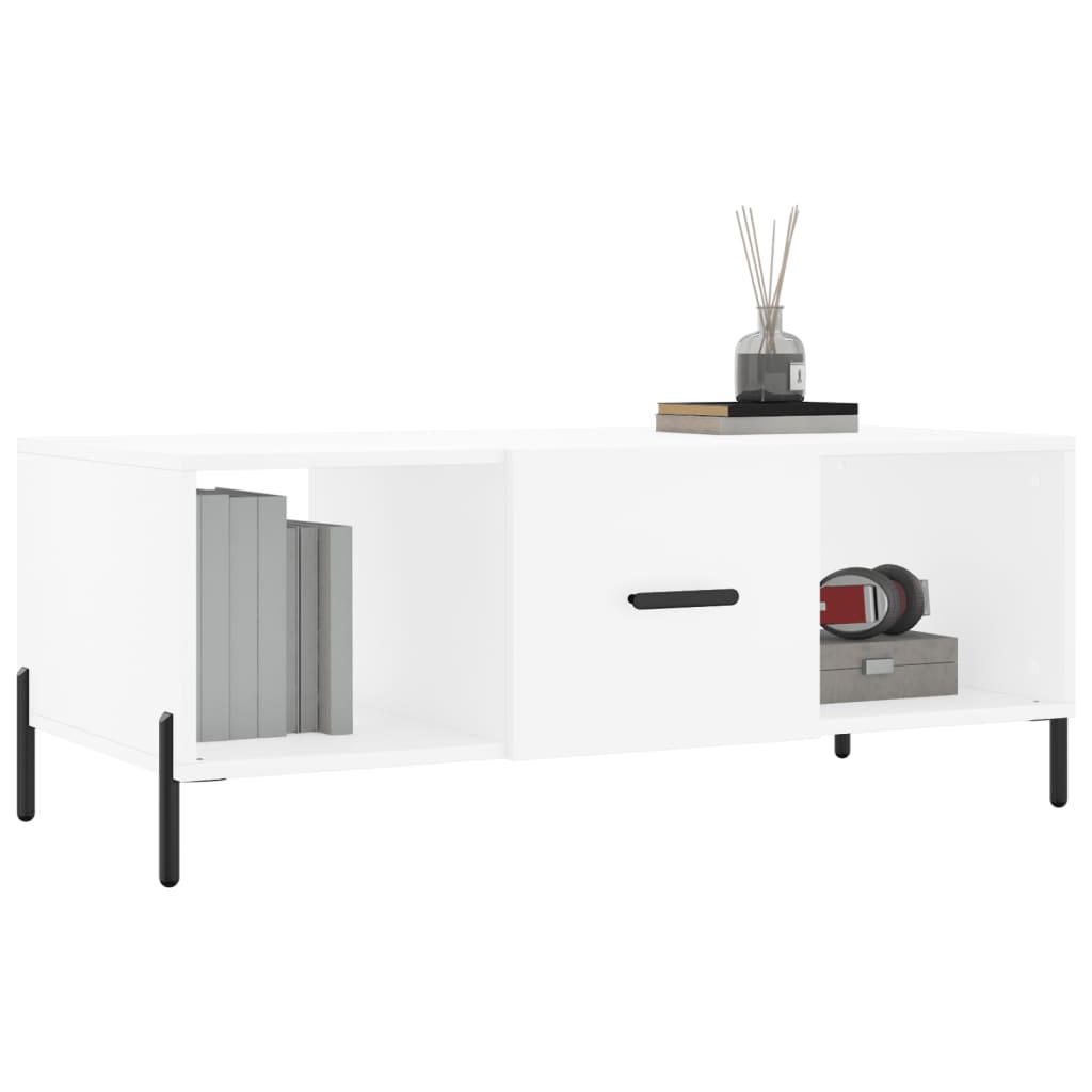 Coffee Table White 102x50x40 cm Engineered Wood