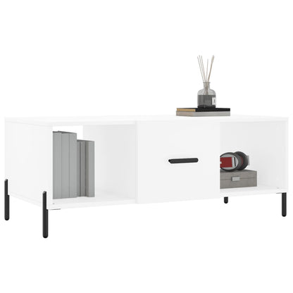 Coffee Table White 102x50x40 cm Engineered Wood