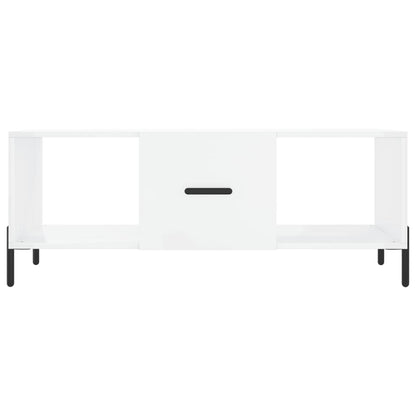 Coffee Table High Gloss White 102x50x40 cm Engineered Wood