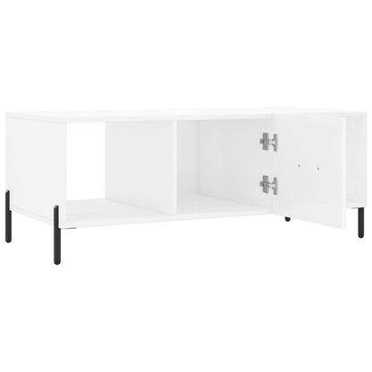 Coffee Table High Gloss White 102x50x40 cm Engineered Wood