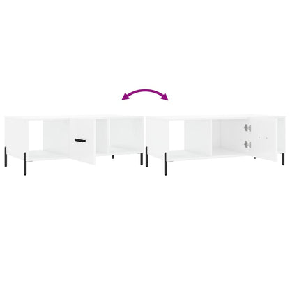 Coffee Table High Gloss White 102x50x40 cm Engineered Wood