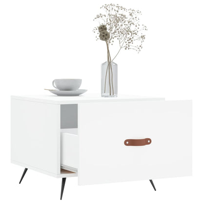 Coffee Table White 50x50x40 cm Engineered Wood