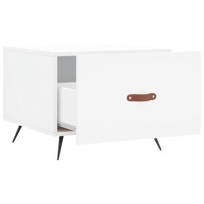 Coffee Table White 50x50x40 cm Engineered Wood
