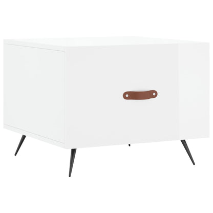 Coffee Table High Gloss White 50x50x40 cm Engineered Wood