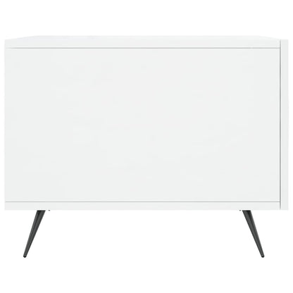 Coffee Table High Gloss White 50x50x40 cm Engineered Wood