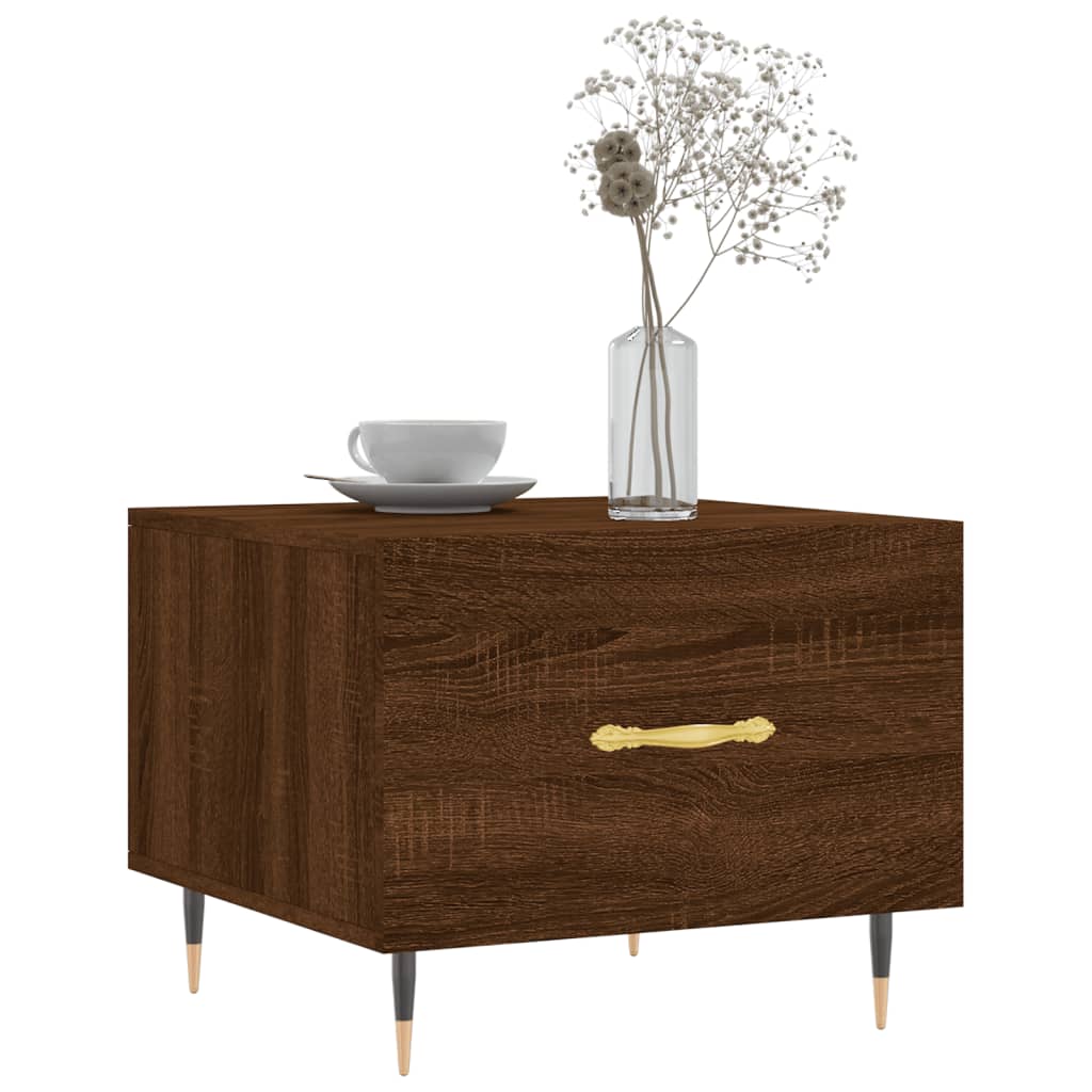 Coffee Table Brown Oak 50x50x40 cm Engineered Wood