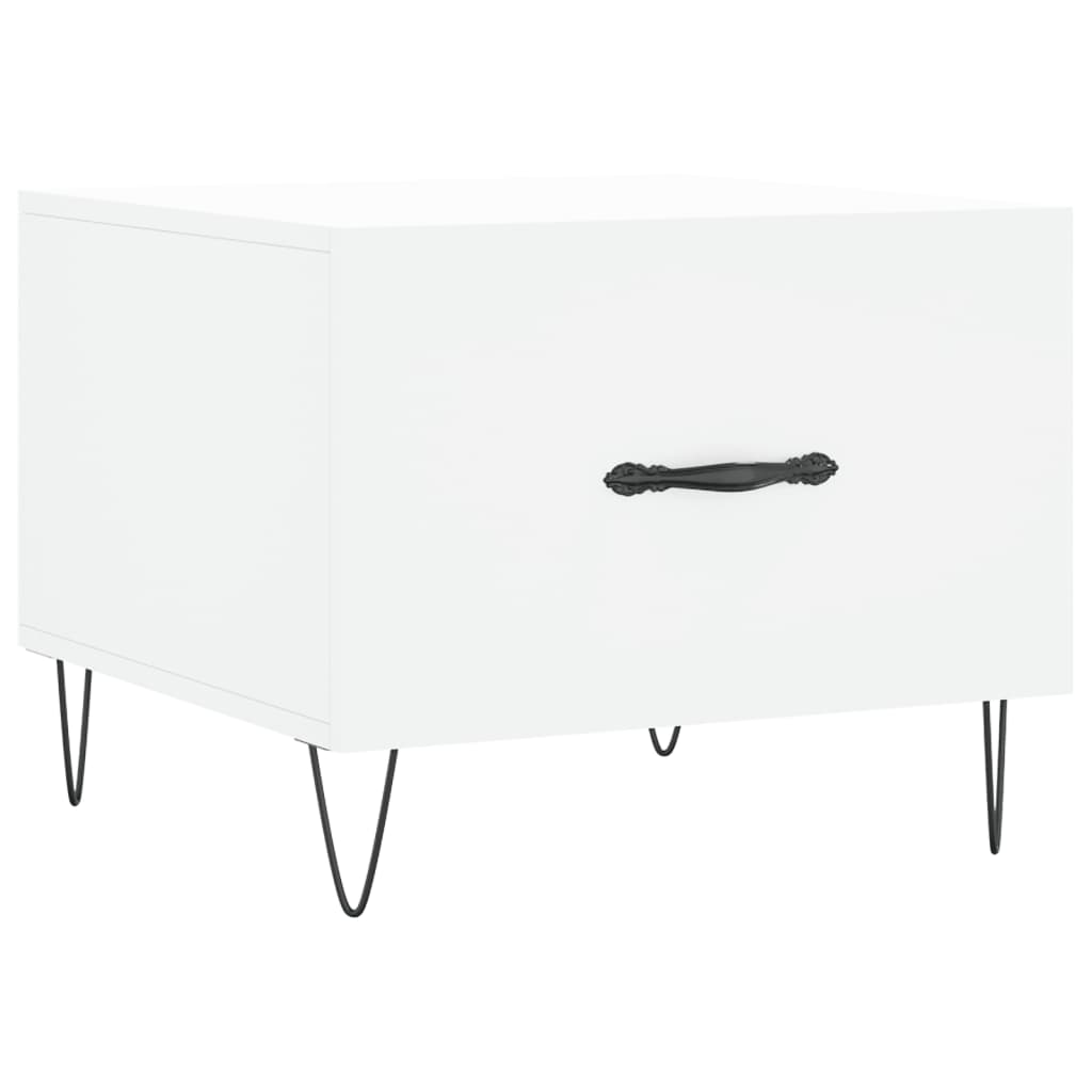 Coffee Table White 50x50x40 cm Engineered Wood