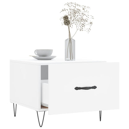 Coffee Table White 50x50x40 cm Engineered Wood