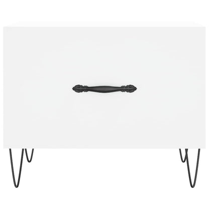 Coffee Table White 50x50x40 cm Engineered Wood
