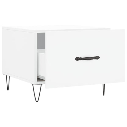 Coffee Table White 50x50x40 cm Engineered Wood